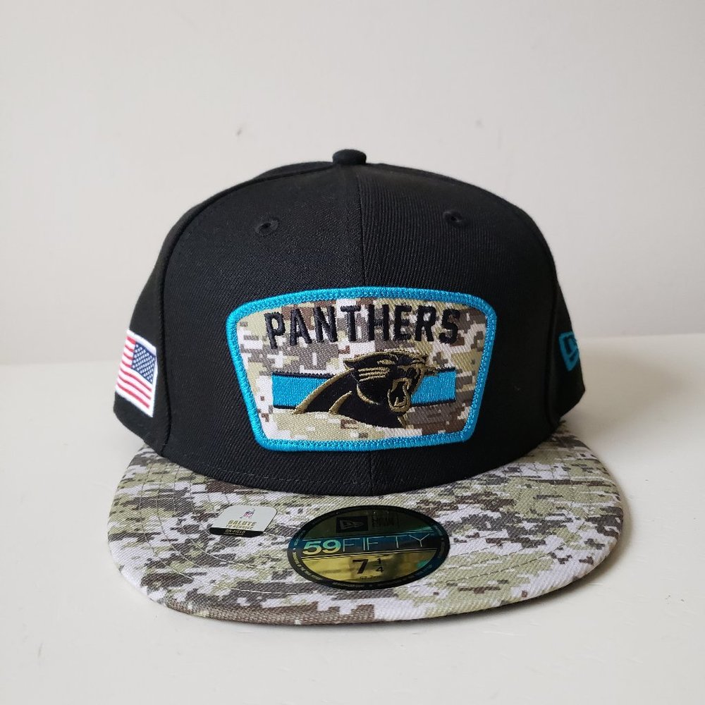 New Era Carolina Panthers Salute to Service 59Fifty Camo Hat Cap Fitted NFL